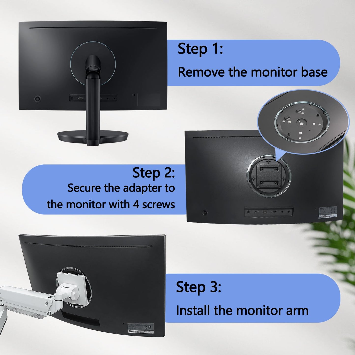 CFG70 Vesa Mount Compatible with Samsung CFG70 CFG73 24in 27in Curved Monitor for LC24FG70FQNXZA, LC27FG70FQNXZA, LC24FG73FQNXZA, LC27FG73FQNXZA