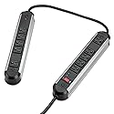 Fellowes 10-Outlet Metal Split Surge Protector, 6 Foot Cord, 1,250 Joules (99082)