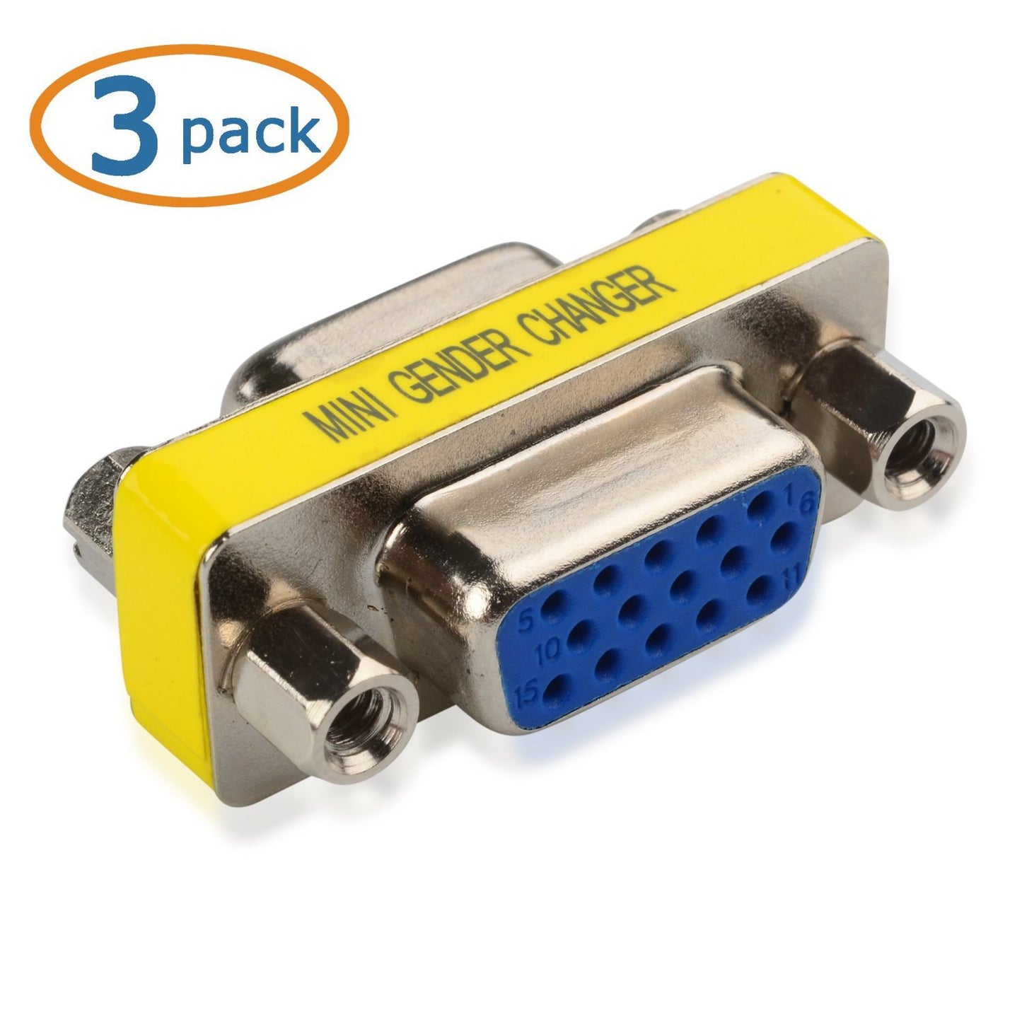 Cable Matters 3-Pack HD15 VGA Coupler, SVGA Coupler (VGA Female to VGASVGA FemaleCoupler