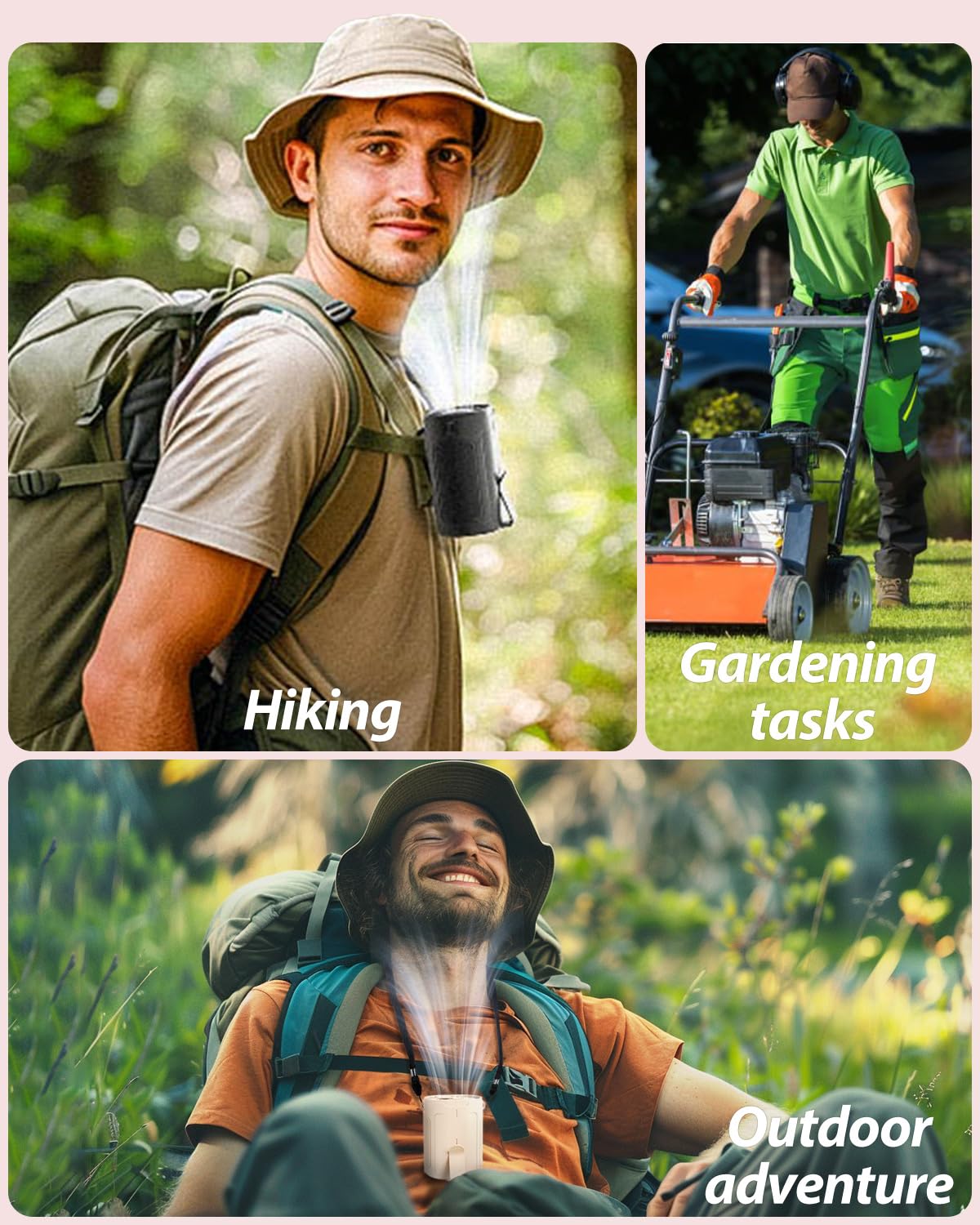 Barito Portable Waist Fan, Shirt Fans Rechargeable with 25H Battery Life, 4 Speed Powerful Belt Fan with 6600 RPM Personal Cool Clip Fans Under Shirt