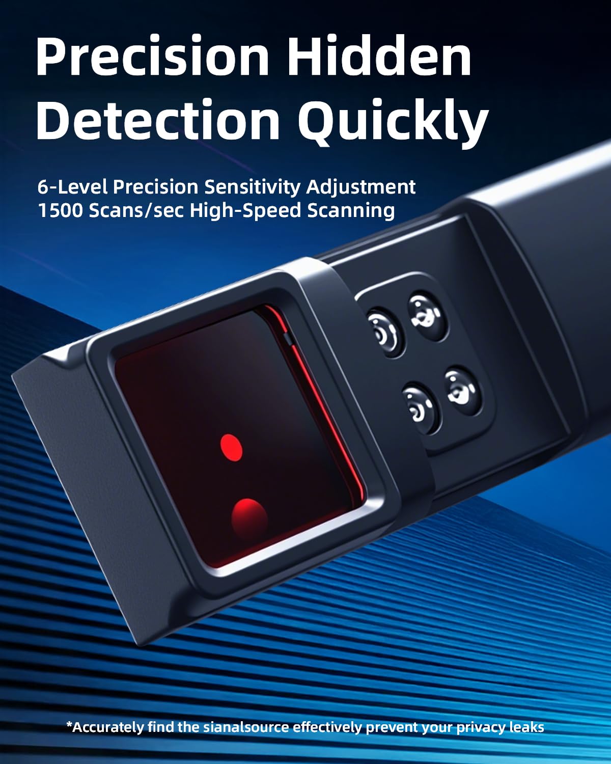 Mgmcm Hidden Camera Detector, Security Camera Tracker Portable Camera Detector, Anti-Spy Device Tracker for Travel, Home, Hotel, Office, 6 Levels