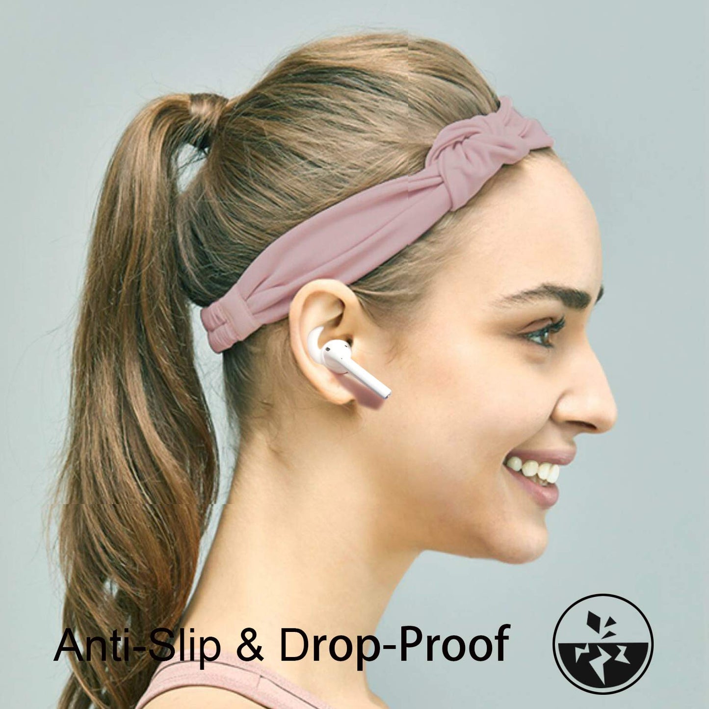 Anti-Slip Earhooks Soft Silicone Skin Compatible with Apple Airpods 2 & 1 Lightweight Sound Quality Enhancement for Headphones Outdoor Activities