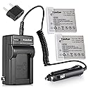 Kastar Charger with Car Plug and 2 Battery NB-4L NB4L for Canon CB-2LV CB-2LVE IXUS 30 40 50 55 60 65 75 Cameras