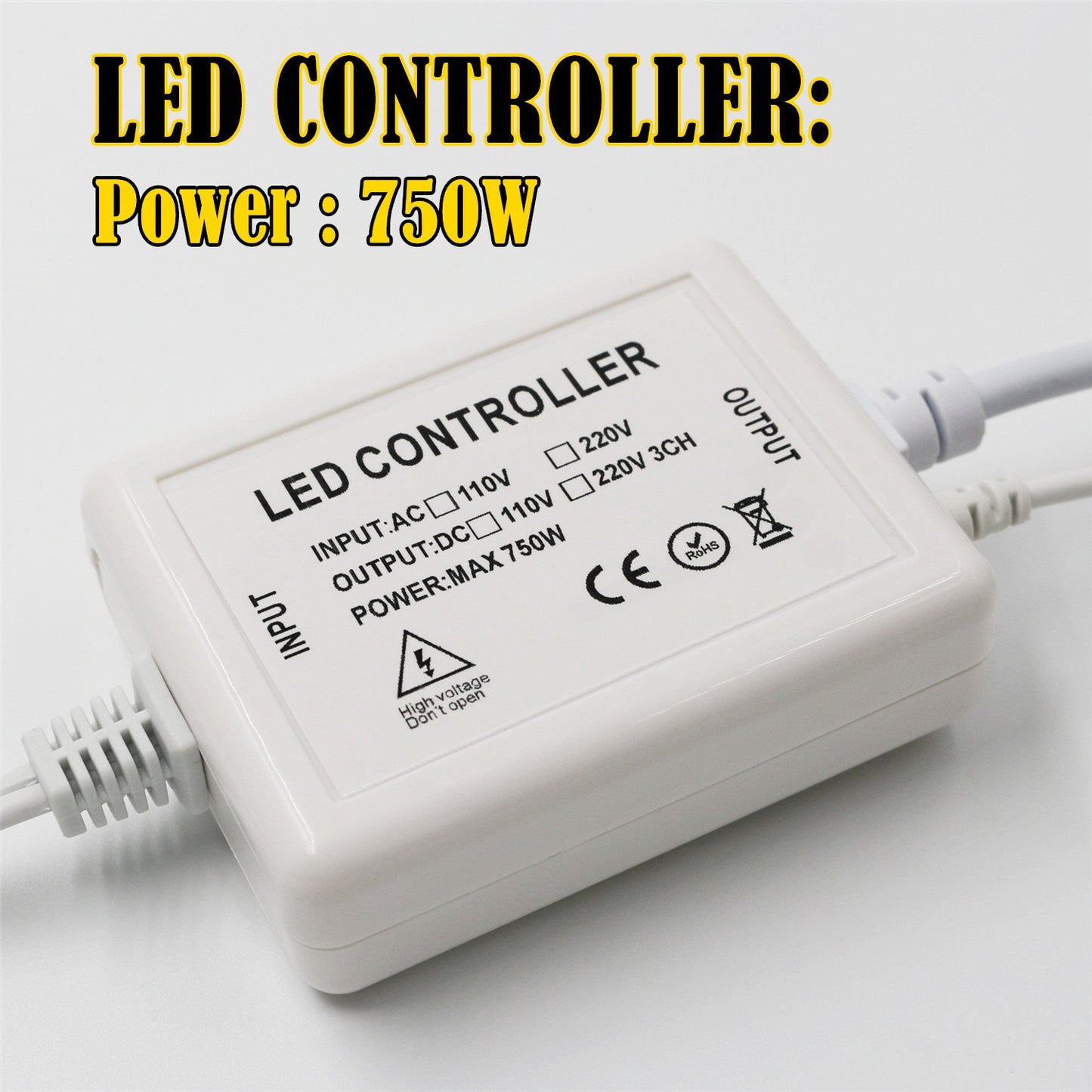 IEKOV Neon Light Adapter, Max 750W, AC 110V 120V to DC 110V Power Supply Adapter with IR Receiver + 23 Keys Remote Control only LED Neon Light Strip