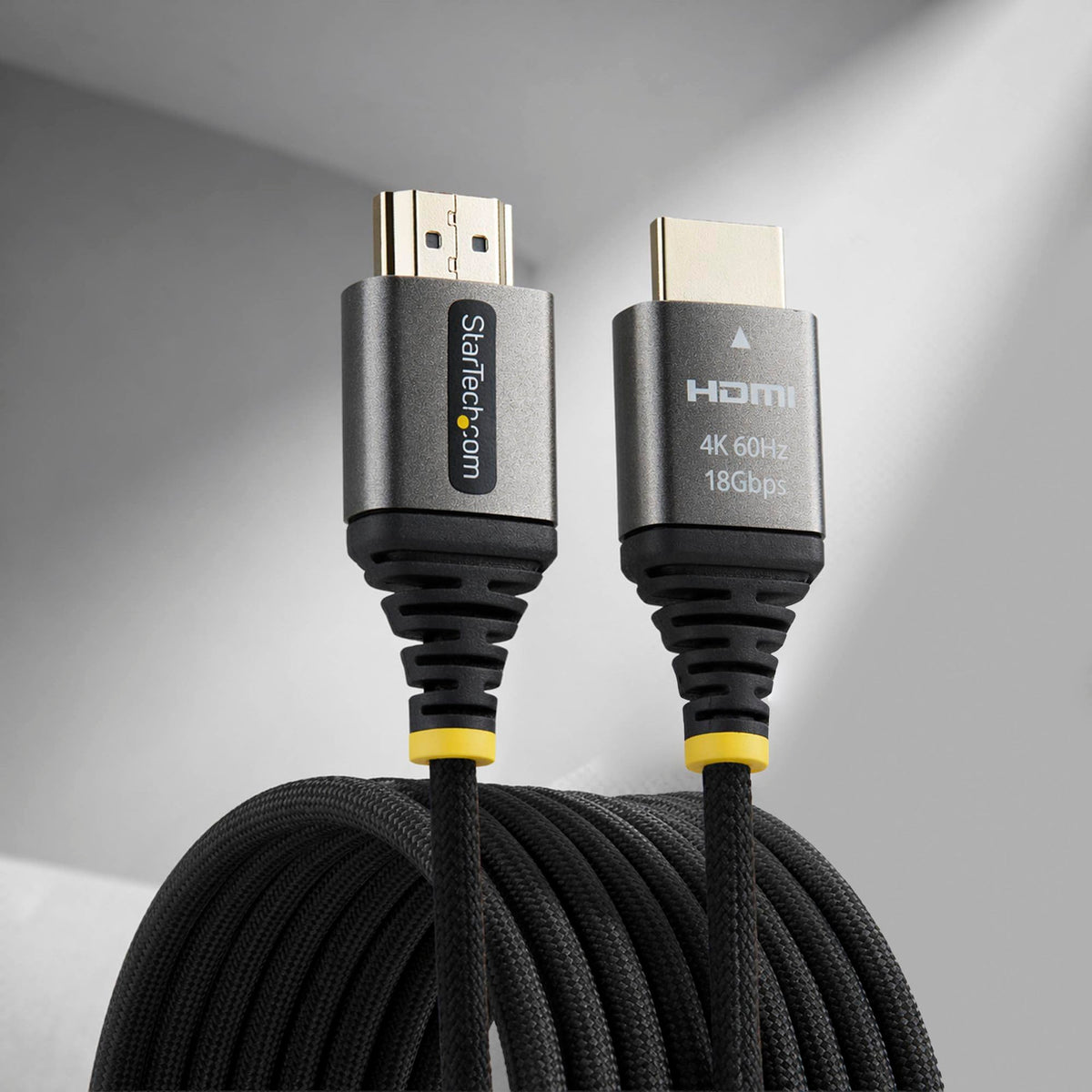 StarTech 6ft (1.8m) Premium Certified High Speed HDMI Cable, Ultra Flexible HDMI Cable, 4K 60Hz/1440p 144Hz w/HDR10/ARC, 18Gbps, High Flex Braided HDMI Cord