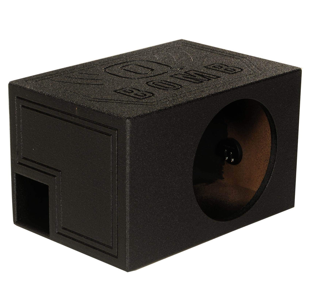 Q Power QBOMB Single 10" Tough Vented Shallow Ported Subwoofer Box, Black
