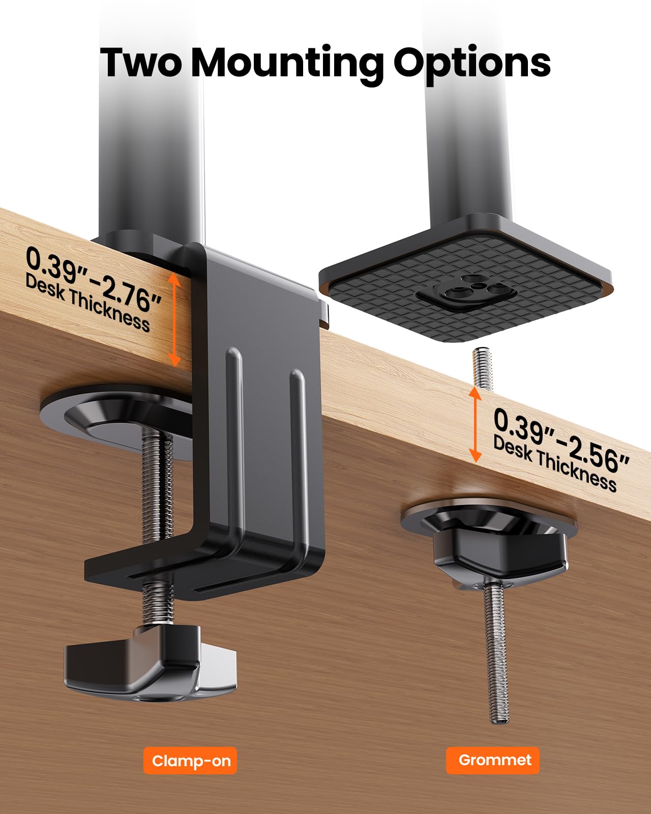 ErGear Vertical Dual Monitor Stand, Stacked Monitor Mount for 13-32? Screens, Up to 19.8 lbs per Arm, Enhanced Stability with Integrated C-Clamp