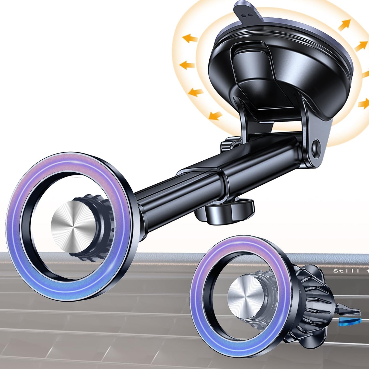 Coolpow for MagSafe Car Mount?Windshield+Vent+Dash? Magnetic Phone Holder for Car Phone Holder Mount Cell Phone Holders for Your Car Accessories