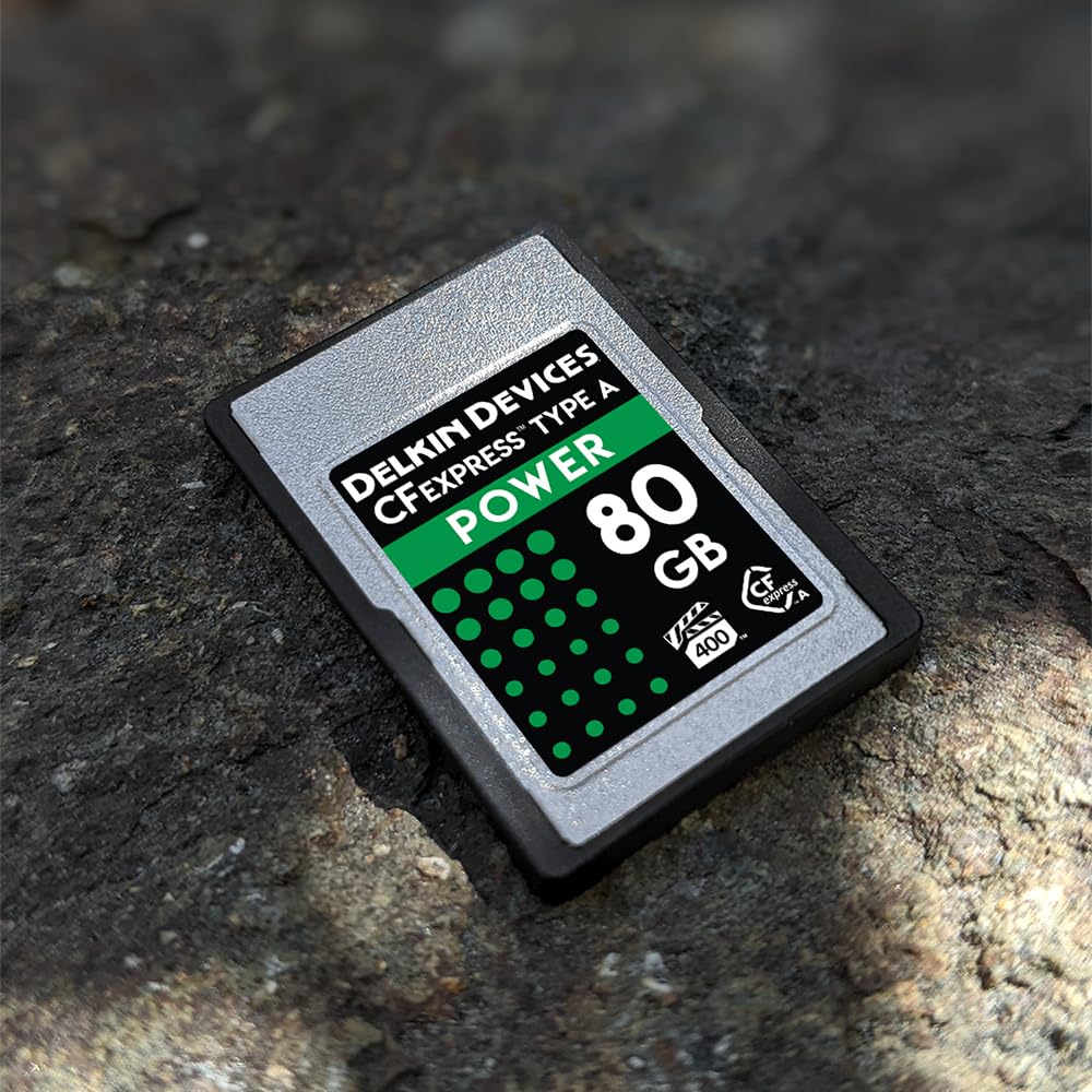 Delkin Devices 80GB Power CFexpress Type A VPG-400 Memory Card - DCFXAPWR80, Silver