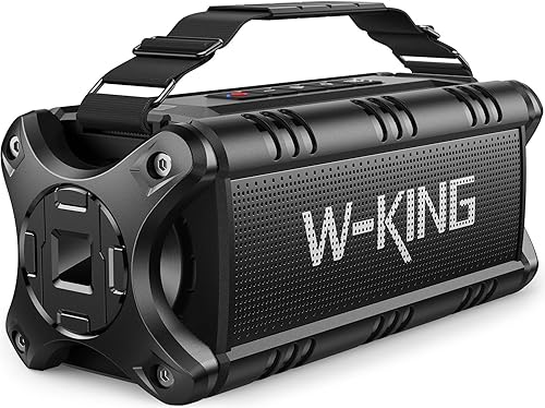 W-KING Bluetooth Speaker, 90W Max Portable Outdoor Speaker Loud, IPX6 Waterproof/50W Deep Bass Subwoofer/40H/EQ/Dual Pairing/TF/AUX, Large Boombox