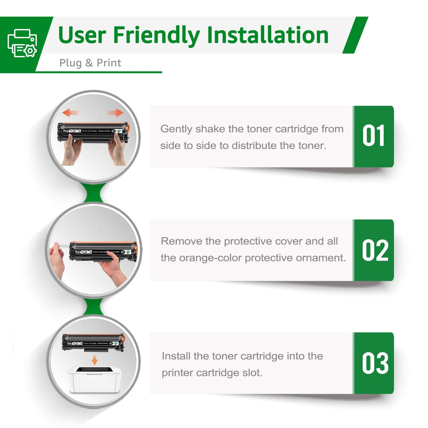 GREENSKY Compatible 48A Toner Cartridge Replacement for HP 48A CF248A for HP Laserjet Pro MFP M15w M29w M28w M15a M15 M14 M17 M28 M31 M31w M28a M29a