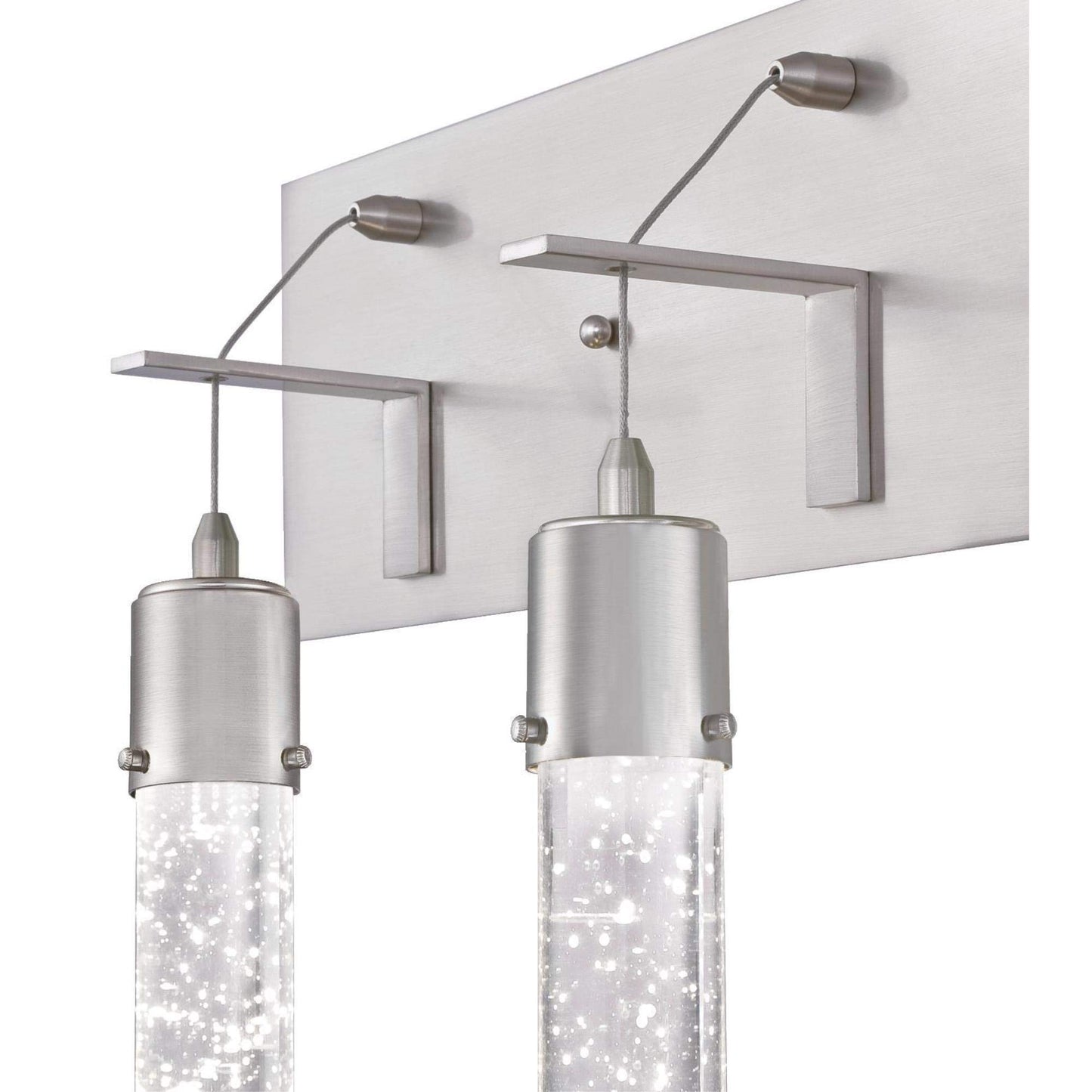 Westinghouse 6372100 Cava Three-Light, 22-Watt LED Indoor Bathroom Vanity Light Fixture, Brushed Nickel Finish with Bubble Glass