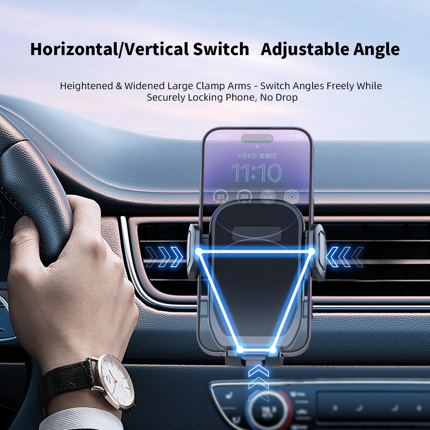 Comviorx Cell Phone Holder Car Vent, Car Phone Holder, Vent Clip Phone Holder,Universal Cell Phone Holder Fit for iPhone Android and All Smartphones