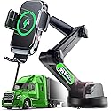 WCKESI Truck Phone Holder Wireless Car Charger Mount, 15W Fast Charging Vacuum Phone Holder 14 Inch Long Arm Heavy Duty Pickup Windshield