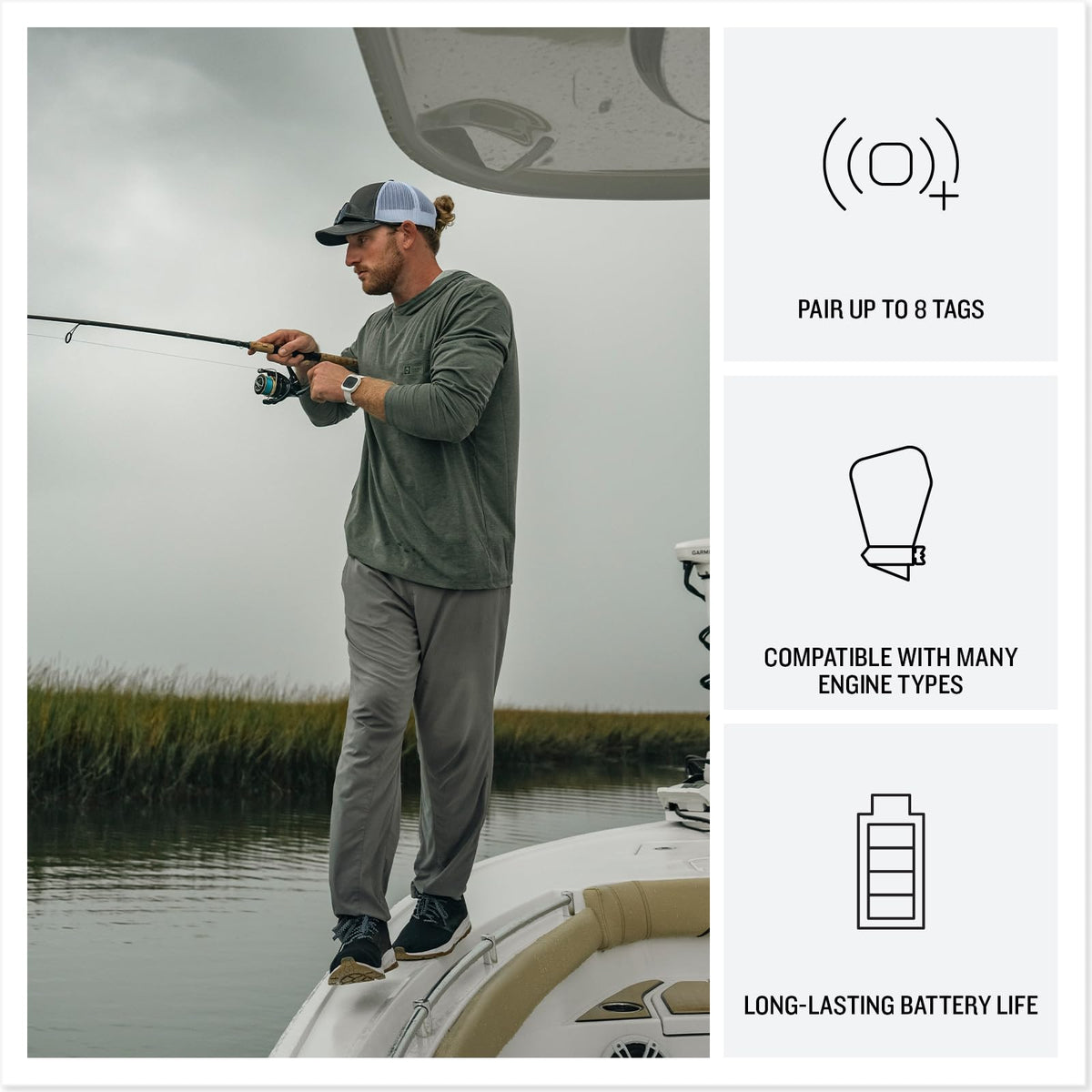 Garmin OnBoard™ Mob Tag, Wireless, Part of a Wireless Mob System, White