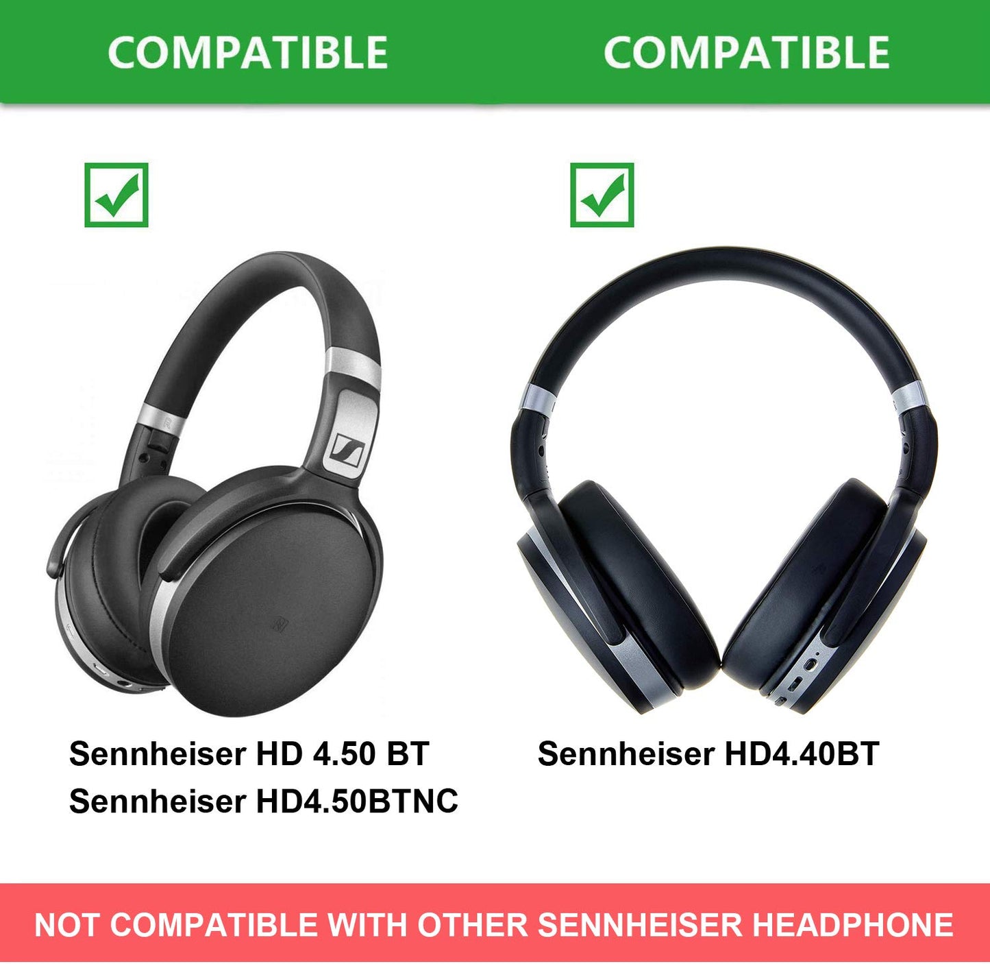 Ear Pads Cushion Replacement, Earpads Compatible with Sennheiser HD4.50BT, HD4.50, HD4.50BTNC, HD4.50SE, HD4.40BT, HD4.30G, HD4.20S, HD458BT, HD450