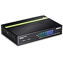 TRENDnet 8-Port Gigabit PoE+ Switch, TPE-TG80G, 8 x Gigabit PoE+ Ports, 123W PoE Power Budget, 16 Gbps, Ethernet Splitter, NDAA & TAA Compliant