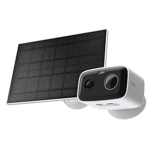Tapo TP-Link C400 KIT Outdoor Battery Camera w/Solar Panel Base, Wireless, 1080P, Free Person/Vehicle Detection, SD/Cloud Storage, Color Night Vision