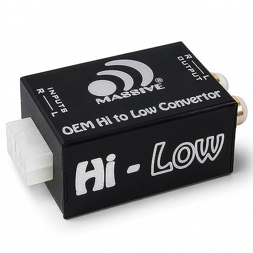 Massive Audio Hi-Low | Car Audio High Level Speaker Signal to Low Level RCA Converter, High to Low Level Signal