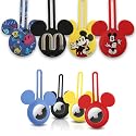 Disney Mickey Mouse Ears 4-Pack Silicone Airtag Holder Case- 4 Airtag Keychain Holder Included- Disneyland Accessory for Backpack/Keys/Pet - Keychain