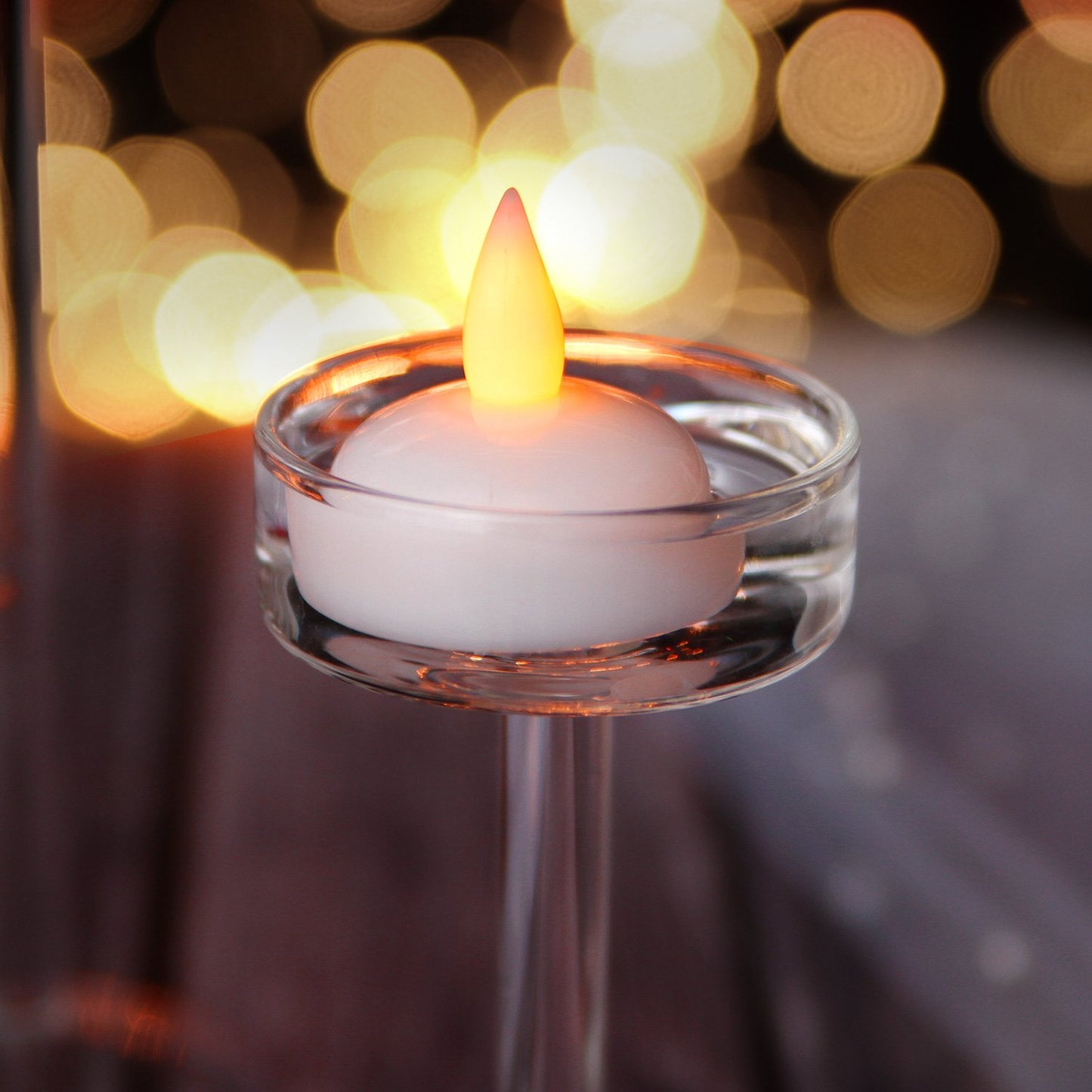 IMAGE Floating Candles, Flameless Floating LED Tea Lights 12 Pack Waterproof Tealight Candles for Wedding Party Spa Home Indoor Outdoor Decor-Yellow
