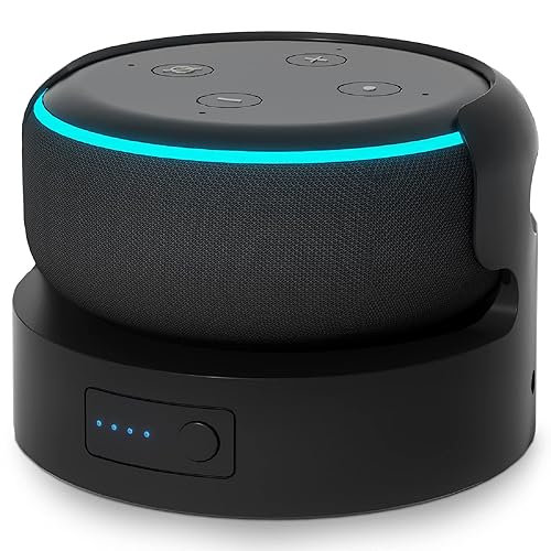 Liboer Battery Base for Dot 3rd Gen &Google Mini 2 Battery Stand Portable Charger for Dot 3rd Back up Battery 16 Hours Play time, Not Include D0t 3