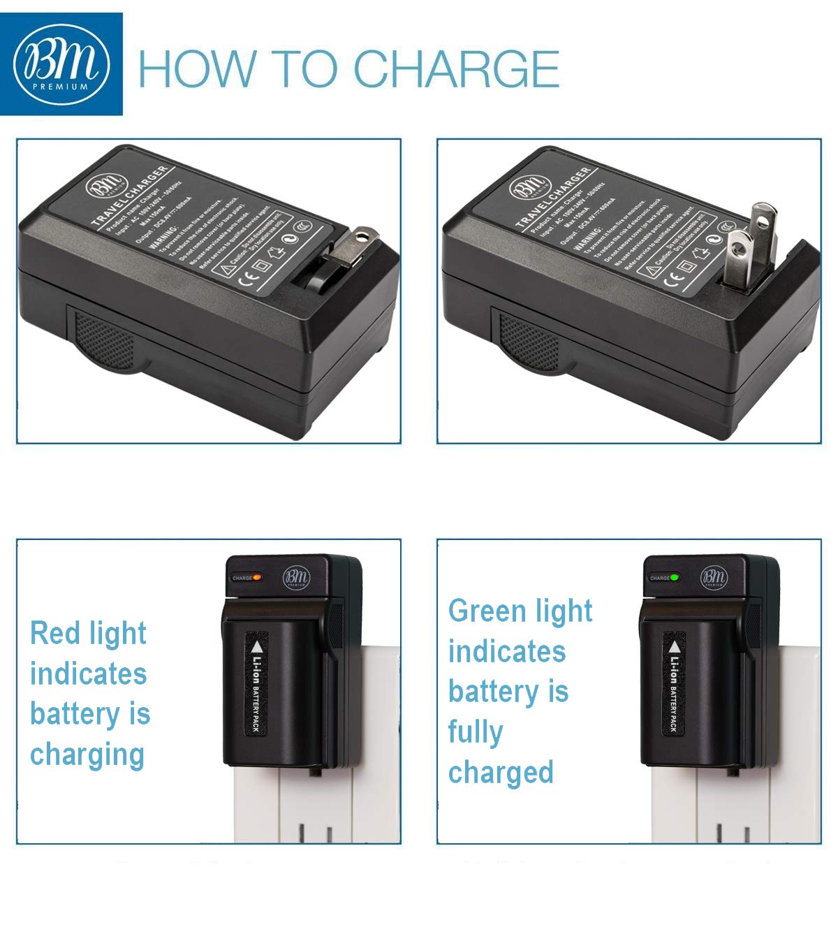 BM 2-Pack of NP-FV100 Batteries and Charger for Sony HDR-CX455 CX675 CX260 CX290 CX330 CX380 CX430V CX580V CX760V CX900 PJ430V PJ540 PJ580V PJ650V