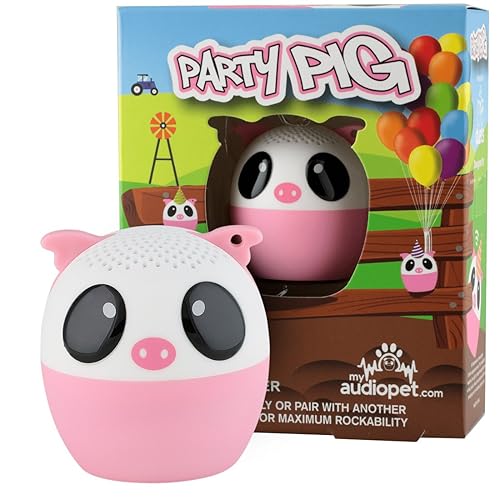 My Audio Pet Pig Mini Bluetooth Animal Wireless Speaker for Kids of All Ages - True Wireless Stereo Technology - Pair with Another TWS Pet