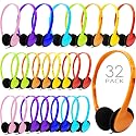 CN-Outlet 32 Pack Kids Headphones Bulk Multi Color for School Classroom Students Children Toddler Boys Girls Teen and Adult