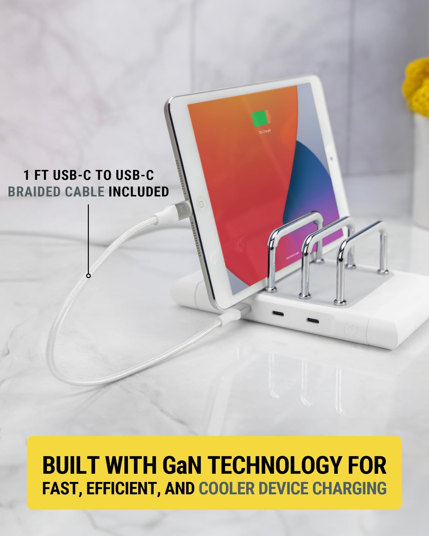 Scosche BL2MD BaseLynx™ 2.0 Vert, 60W USB-C Vertical Charging Station for Multiple Devices, Charger Organizer with 3 PD Fast Charge Ports, Modular
