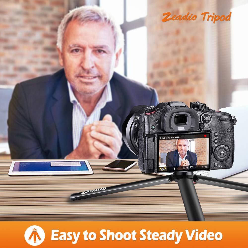 Zeadio Metal Mini Tripod, Desktop Tabletop Stand Tripod with 1/4 Inch Screw for Smooth 4, Crane Plus, Crane 2, Osmo Mobile, Ronin-S, Vimble 2, Gimbal