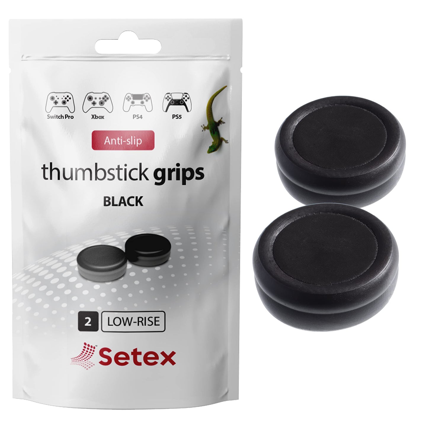 Setex Gecko Grip, Thumbstick Grip Covers, for PlayStation PS5, PS4, Xbox One, Switch Pro, Steam Deck, Anti-Slip Microstructured Analog Stick Thumb