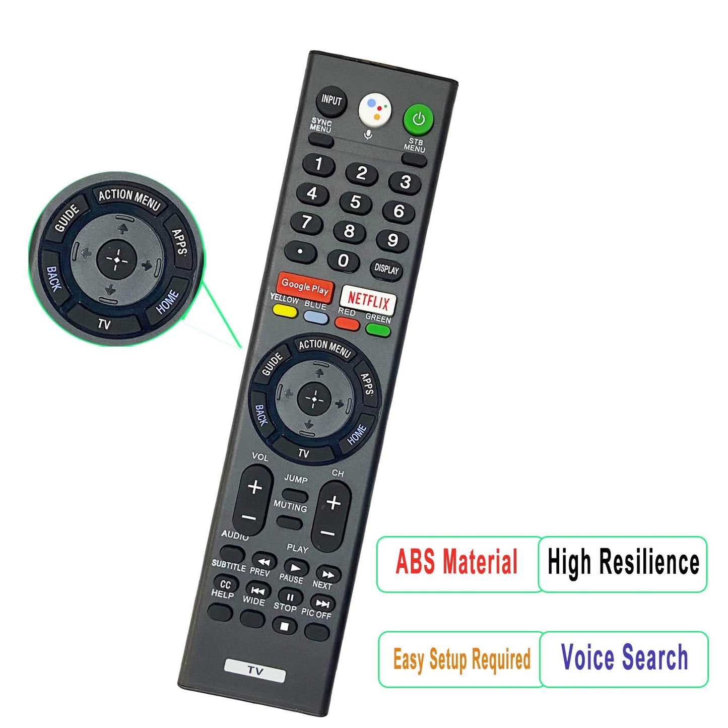 RMF-TX300U RMF-TX310U 2 IN1 Replacement Voice Remote Compatible with Sony TV XBR49X800E XBR55X800E XBR65X850E XBR75X850E XBR43X800D XBR65X930D