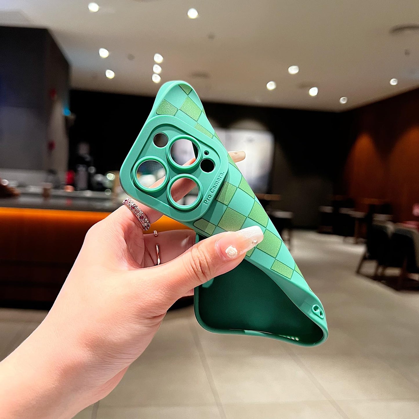 YUMUPIFE Plaid Pattern Phone Case,for iPhone 15(6.1”) Light Blue