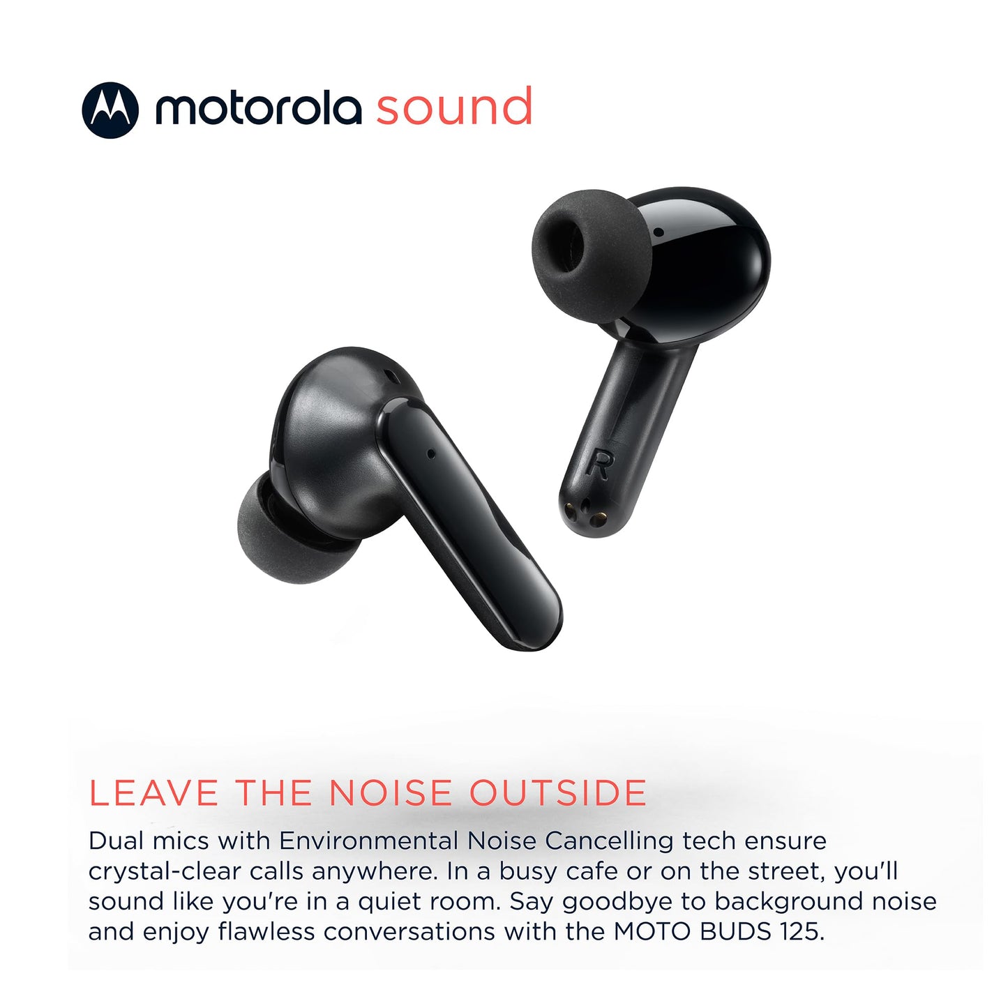 Motorola Sound Moto Buds 125 True Wireless Earbuds, IPX5 Waterproof Sweatproof Touch Control Ear Buds with Dual Noise Cancelling Microphone, Charging…