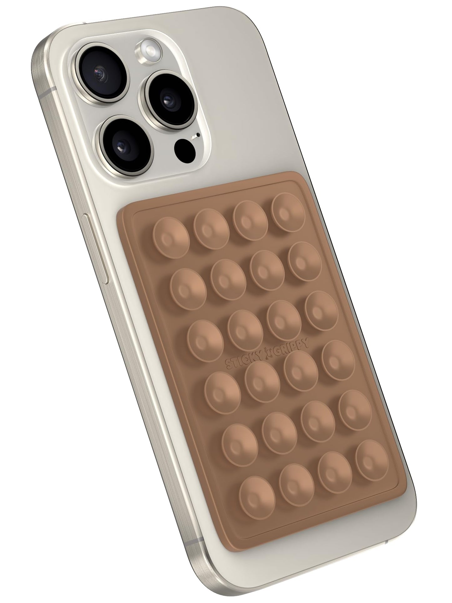 StickyGrippy Suction Phone Case Mount, Sillicon Adhesive Phone Accessory for iPhone and Android, Hands-Free Fidget Toy Mirror Shower Phone Holder
