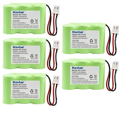Kastar 5-Pack 2/3AA 3.6V 800mAh 5264 Ni-MH Rechargeable Battery for Home Phone V-Tech 80-1338-00-00 89-1332-00-00 89-1338-00 BT-17333 BT-27333