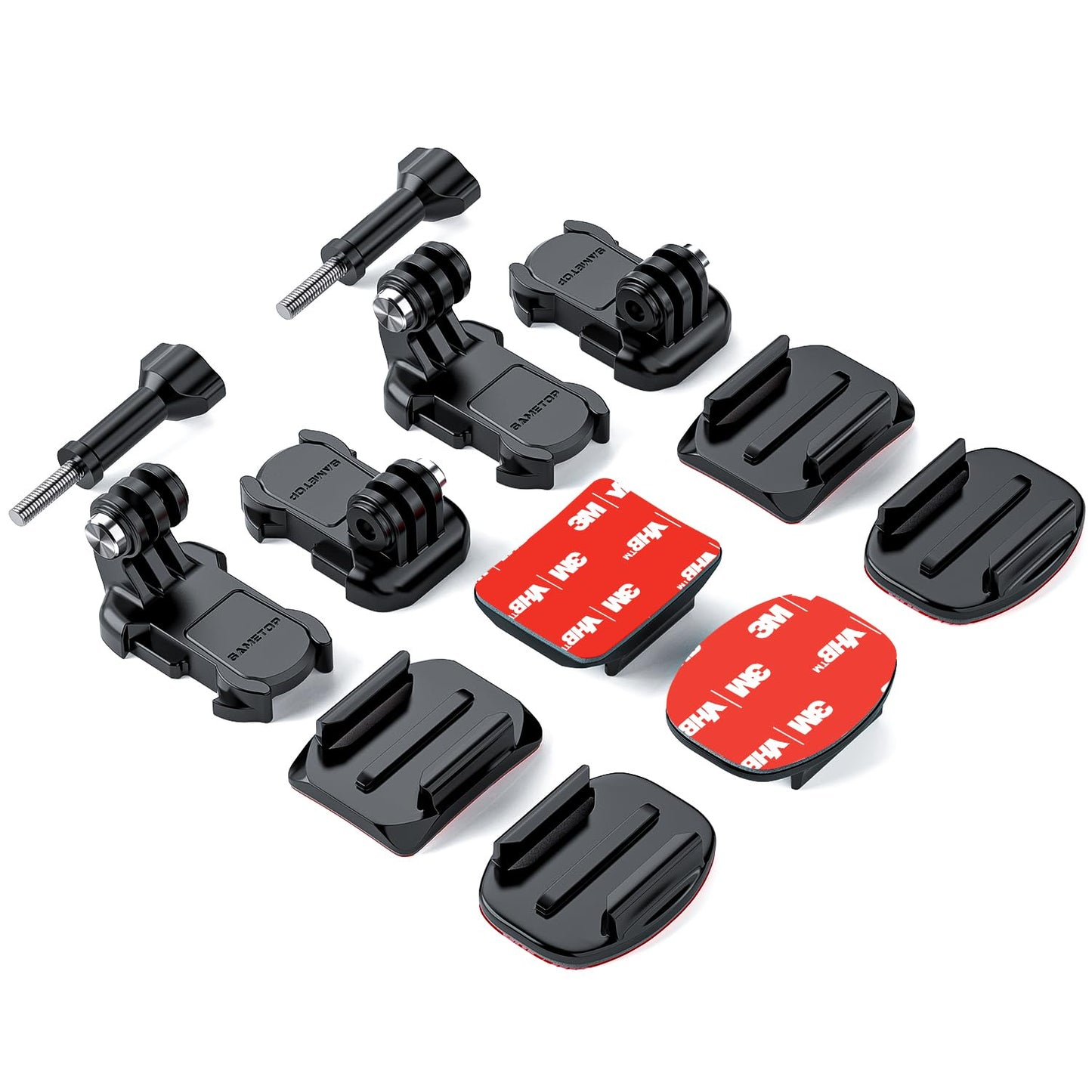 Sametop Helmet Sticky Mounts Adhesive Buckle Mount Screw Accessory Kit Compatible with GoPro Hero 13 12 11 10 Max 9 8 7 6 5 Session DJI Osmo Insta360