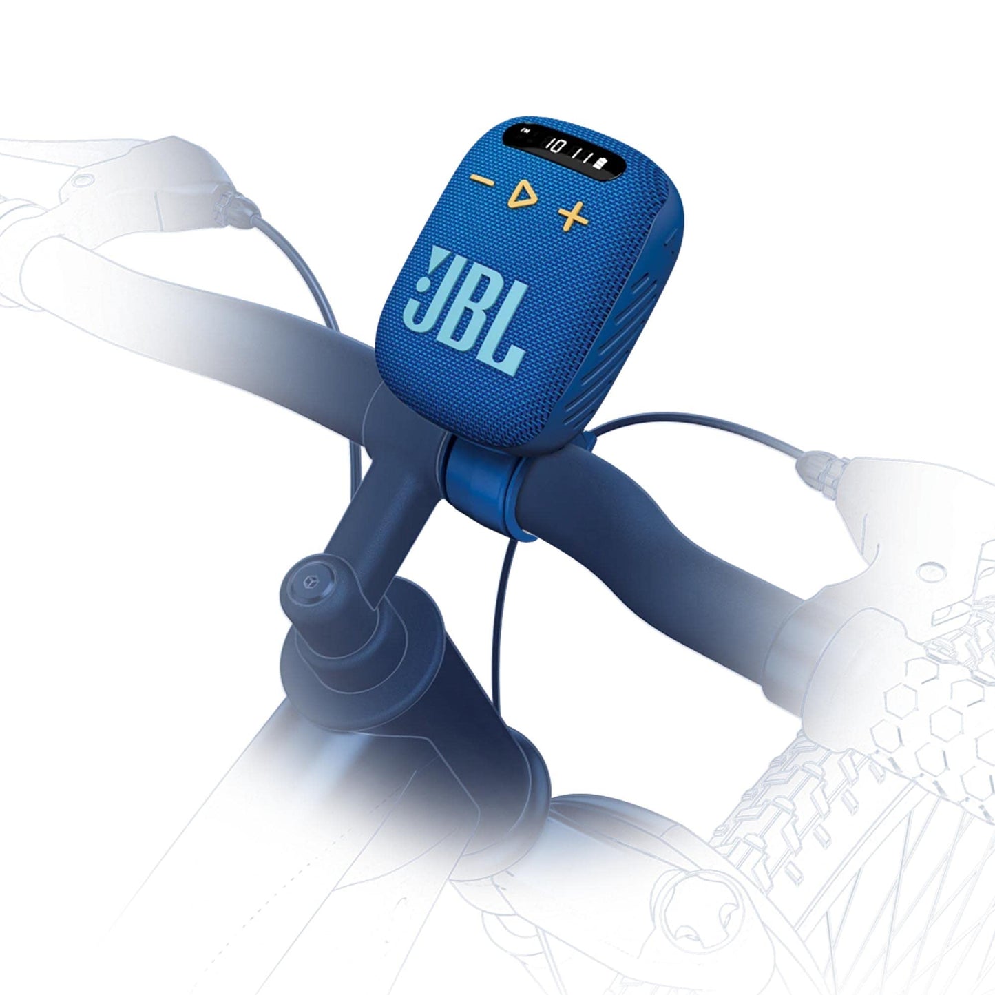 JBL Wind 3 FM Bluetooth Handlebar Speaker (Blue) (Renewed)