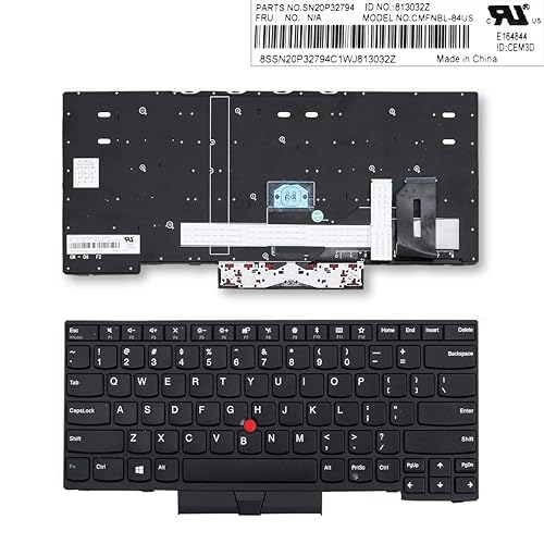 LXDDP Laptop Replacement Keyboard for Lenovo ThinkPad E490 E495 T490 L490 E480 E485 L480 T480s Laptop Replace Black (No Backlight)