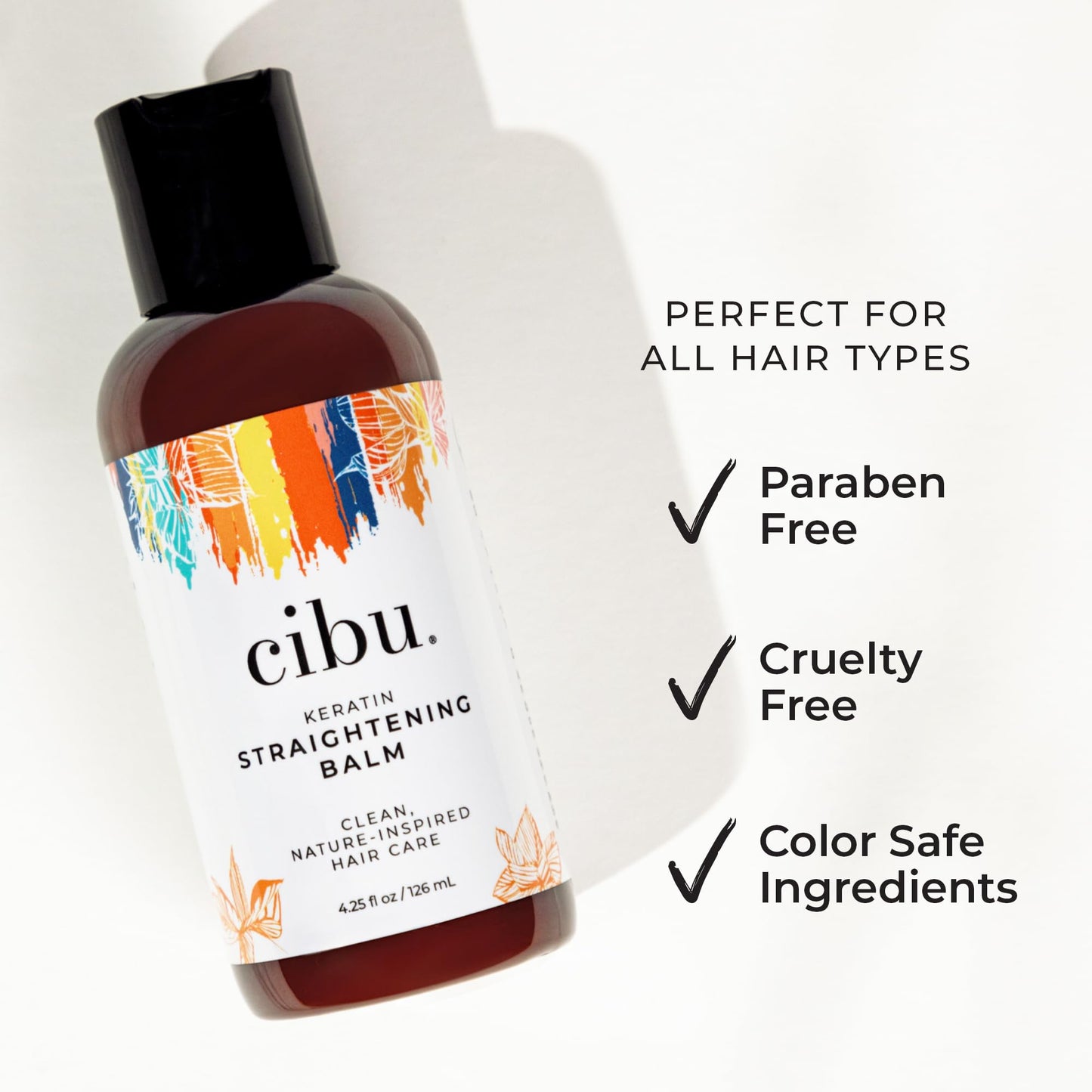 Cibu Keratin Straightening Balm | Heat Protectant | At-Home Treatment | Frizz Prevention | Hair Moisturizer | 4.25 Ounces