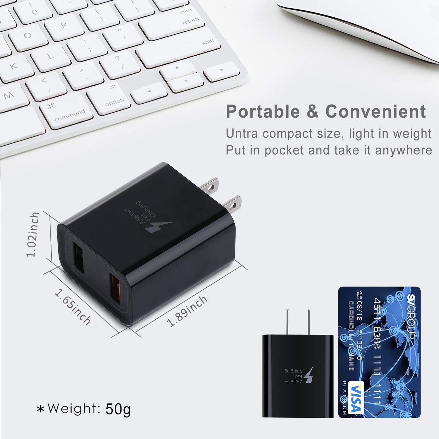 Dual USB Charger, 2-Pack Quick Charge 3.0 Wall Charger Power Adapter, Dual A Port 30W QC3.0 Fast Charging Block Compatible for iPhone 17 16 15 14 13