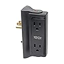 Tripp Lite 4 Side Mounted Outlet Surge Protector Power Strip, Direct Plug In, Black, Lifetime Manufacturer's Guarantee & $25,000 INSURANCE (TLP4BK)