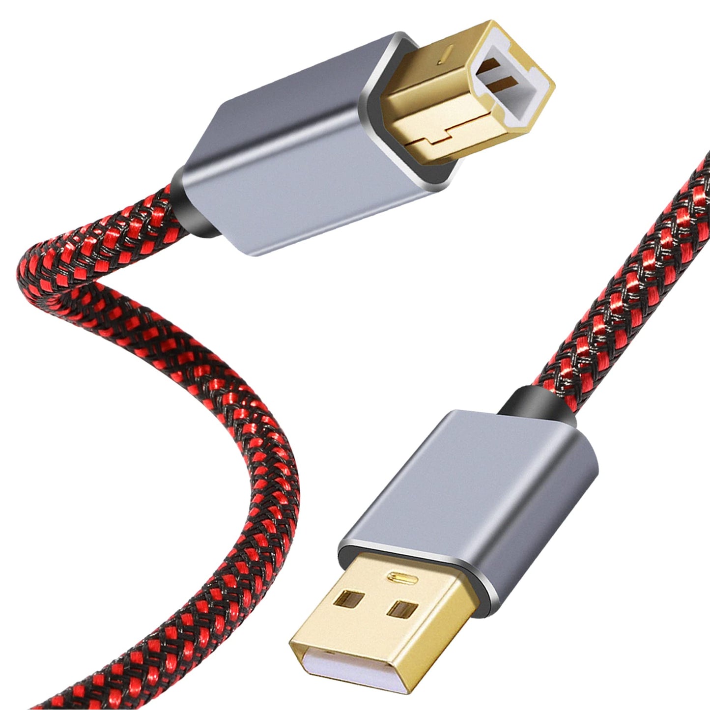 Tiierzon USB Printer Cable - 1.5Ft, Type A Male to B Male, High Speed, Compatible with HP, Canon, Dell, Lexmark, Xerox, Samsung
