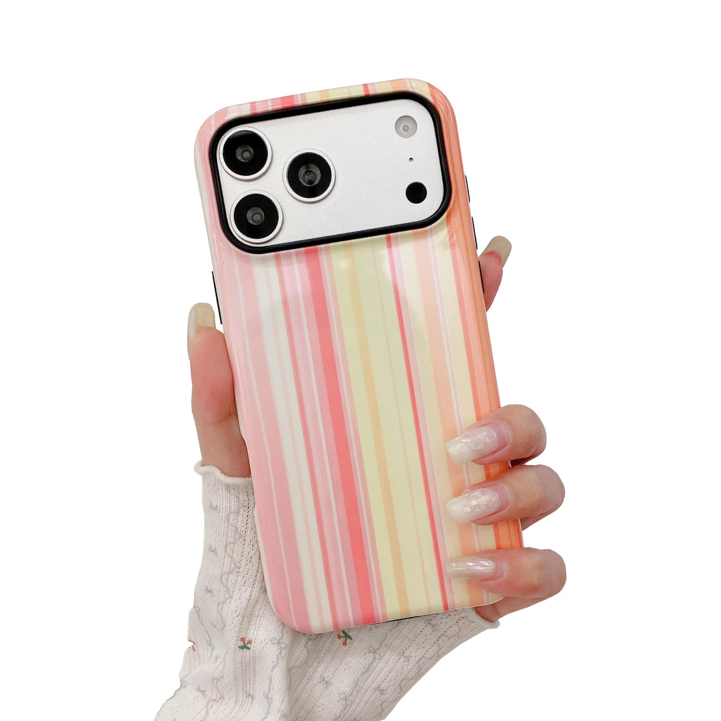 XYUQZQ Colorful Striped Pattern Phone Case,for iPhone 17 Pro Max