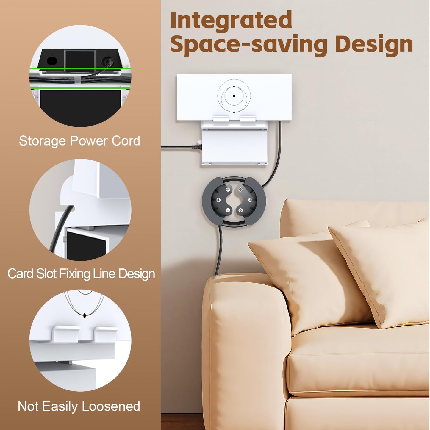 UBeesize Starlink Mount, Standard Gen 3 Router Wall Mount with Cable Caddy, All in One Wall Holder for Starlink Standard V3 Mesh Router and Power