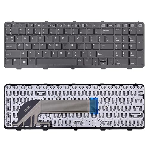 SUNMALL New Laptop Keyboard Replacement with Frame, Compatible with HP Probook 450 G0, 450 G1, 450 G2, 455 G1, 455 G2, 470 G0, 470 G1, 470 G2 Series