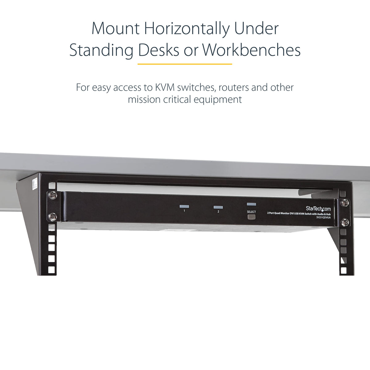 StarTech 3U Vertical Wall-Mount Rack Bracket, 19in, 150lb, TAA (RK319WALLV)