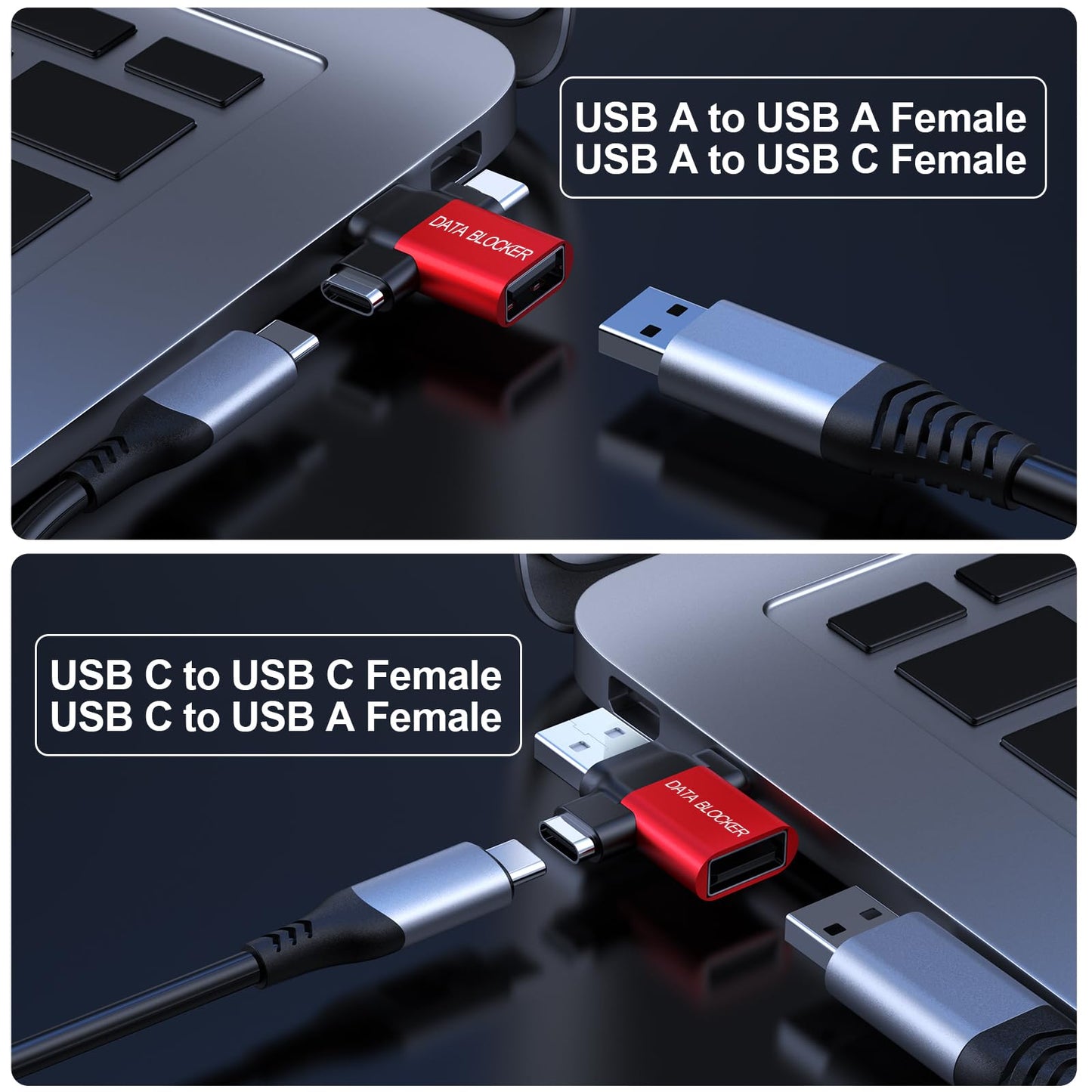 BUISAMG Data Blocker, 4-in-1 Universal Data Blocker Protection from Illegal Downloading, Hacking Proof 100% Guaranteed, USB C Data Blocker for iPhone