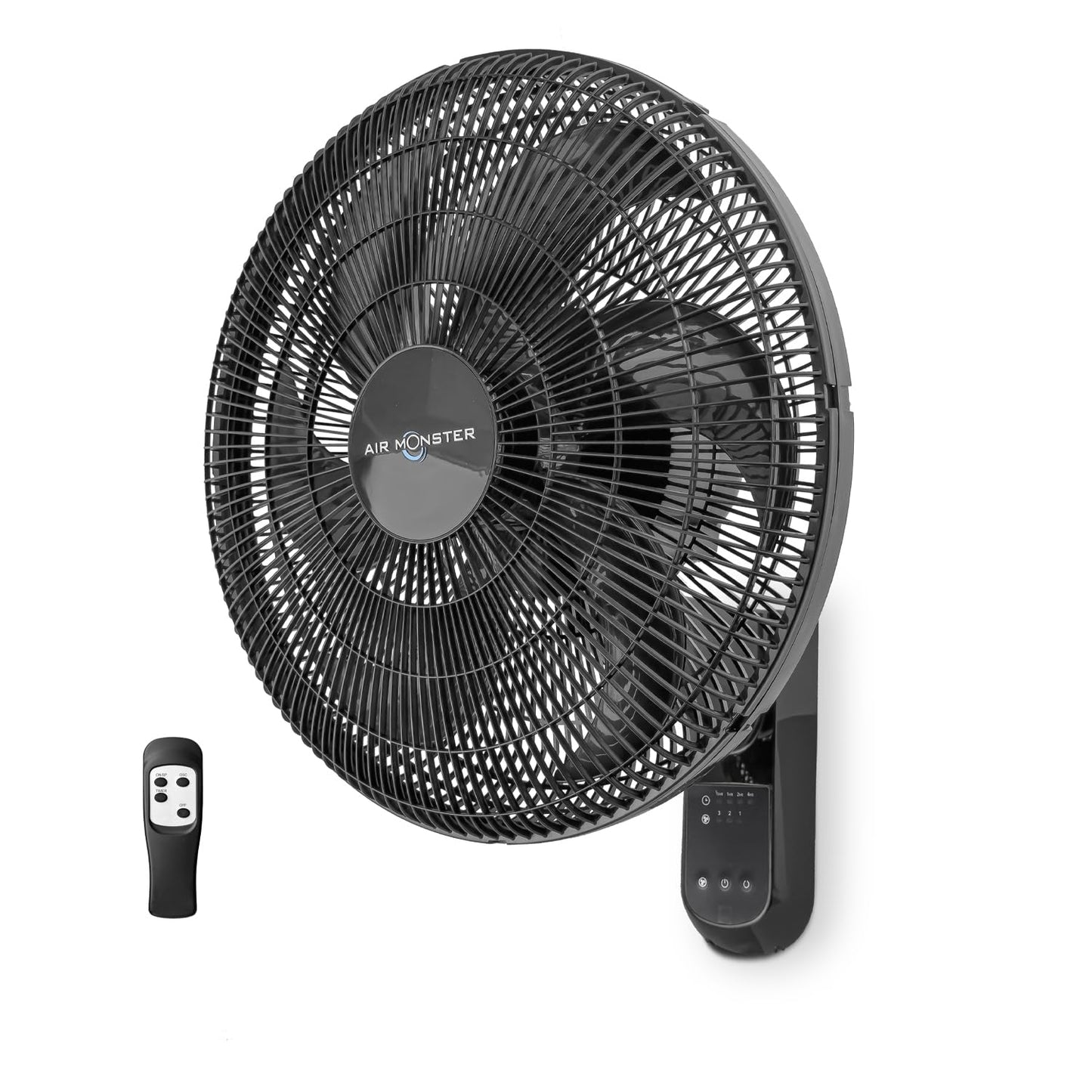 Air Monster 16 Inch Wall Mount Garage Fan, Black Color, Remote Control